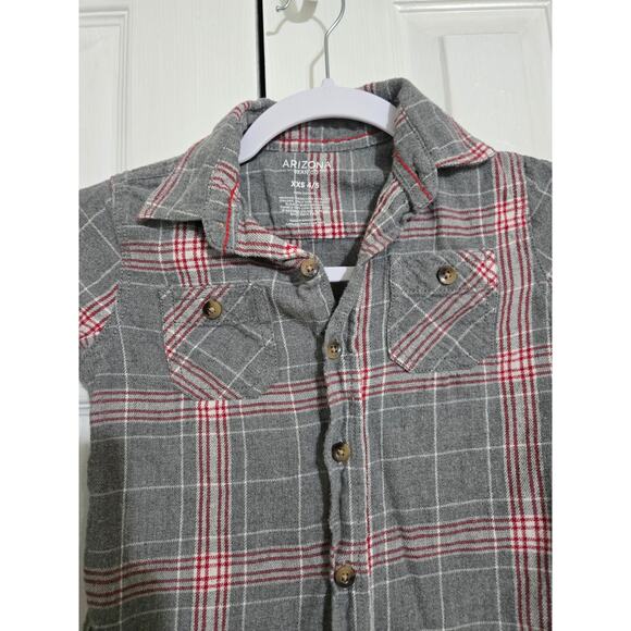 Arizona xxs 4/5 boy's long sleeve button up flannel shirt - Picture 3 of 5